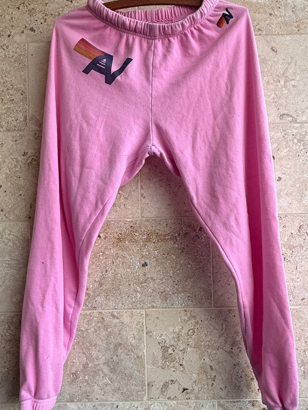 Aviator Nation Bright Pink Graphic Sweatpants with Orange Tag